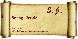 Sereg Jenő névjegykártya